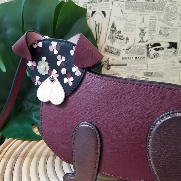 Kate Spade Cherrywood Brown Pup Floral Crossbody - Picture 8 of 10